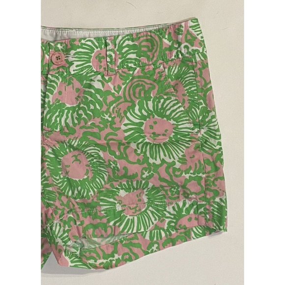 Lilly Pulitzer The Callahan Short Size 8 Pink Green White Floral 32" x 5" - Picture 2 of 10